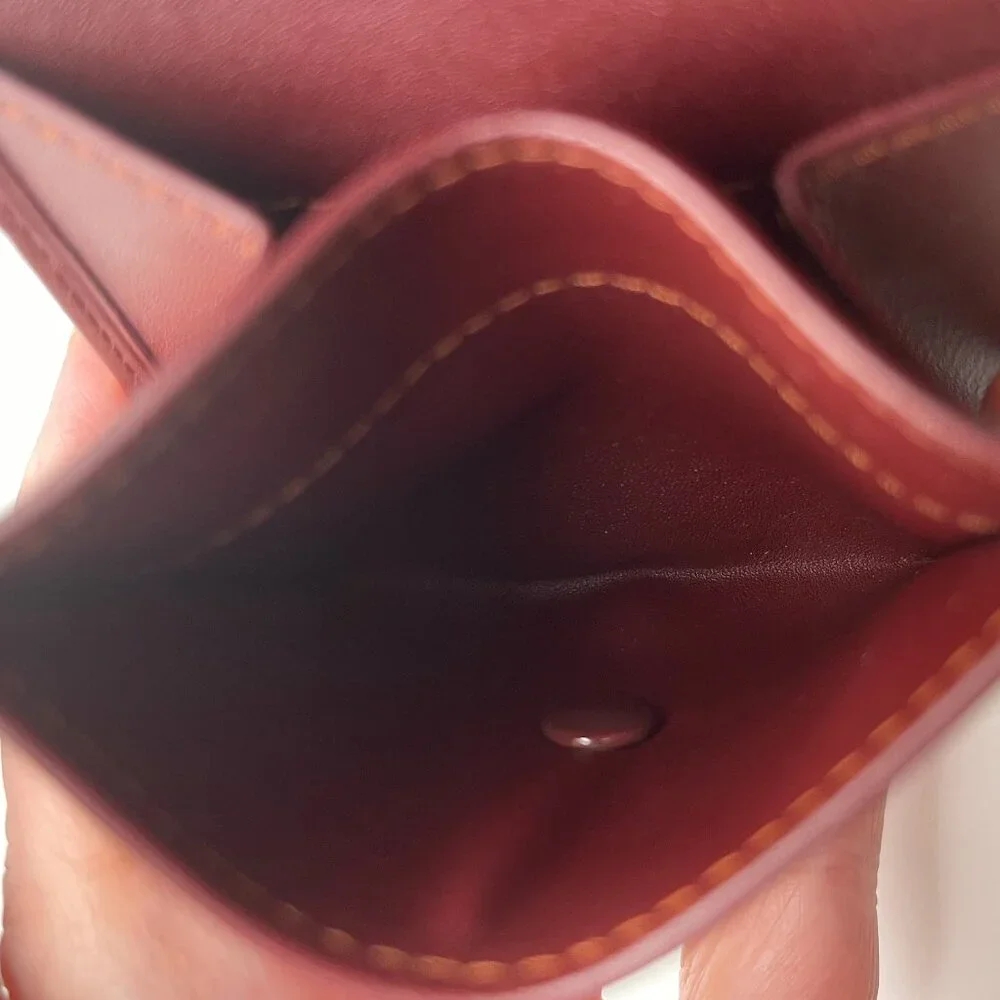 Cartier Vintage Burgundy Leather Coin Pouch Wallet - Preowned